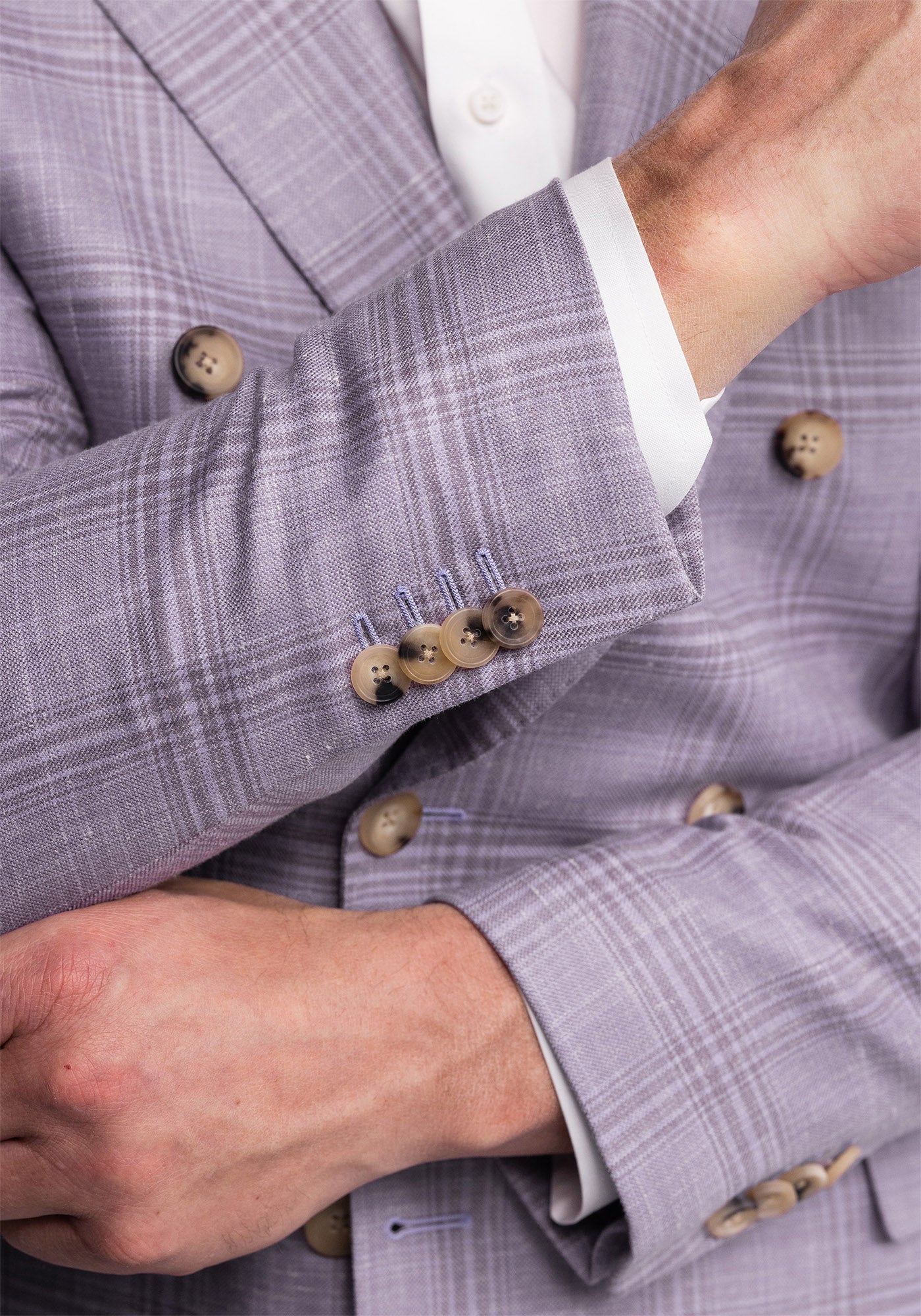 Mauve Wool Silk Linen Blazer