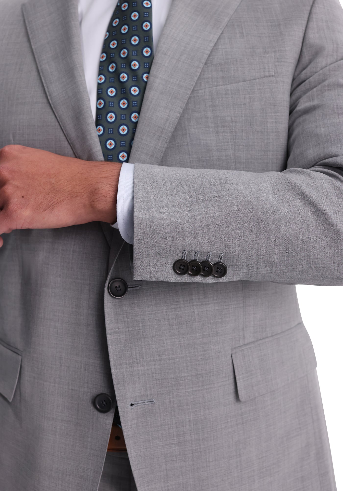 Light Grey Stretch Fresco Suit-2