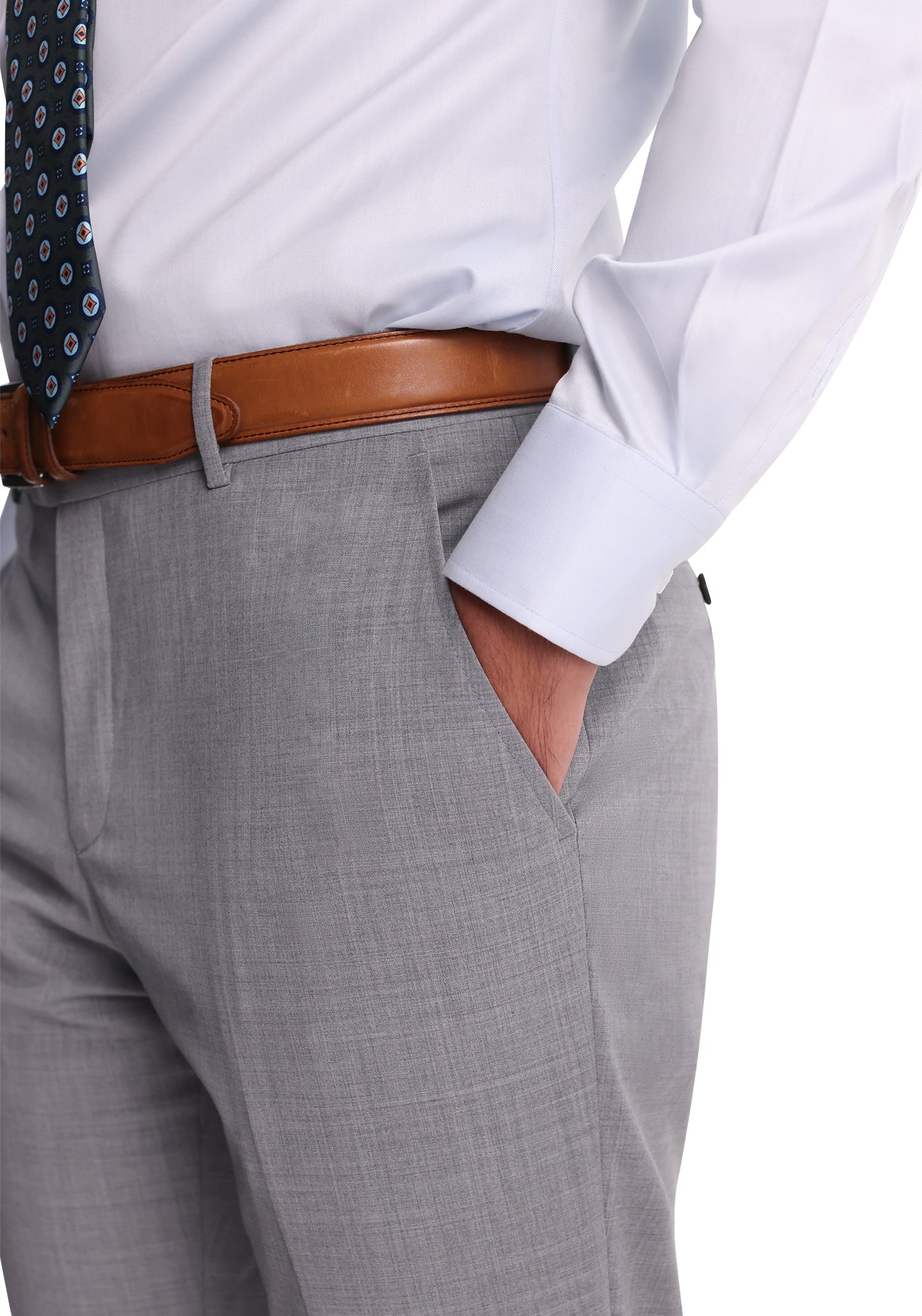 Light Grey Stretch Fresco Suit-3