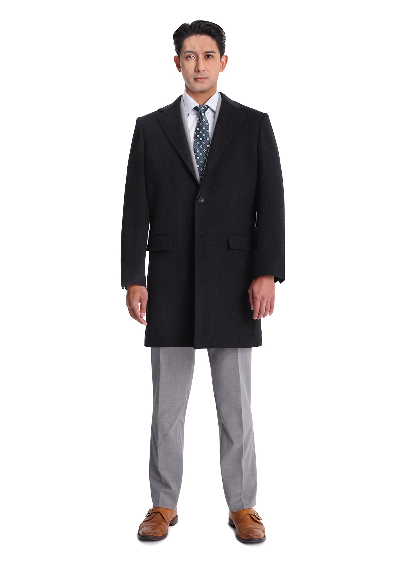 Charcoal Wool-Angora Overcoat 1