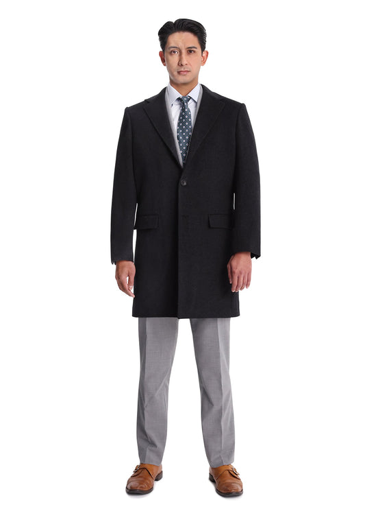 Charcoal Wool-Angora Overcoat 1