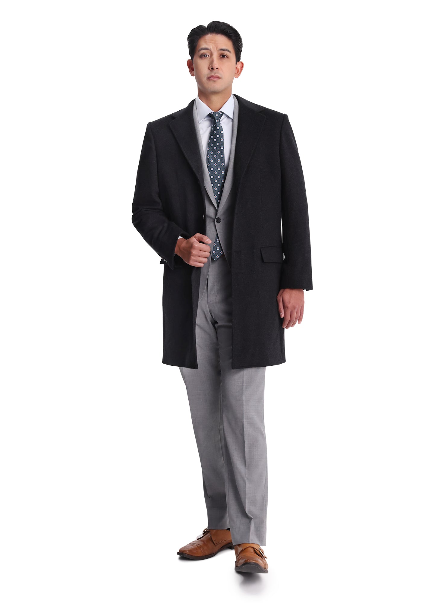 Charcoal Wool-Angora Overcoat 2