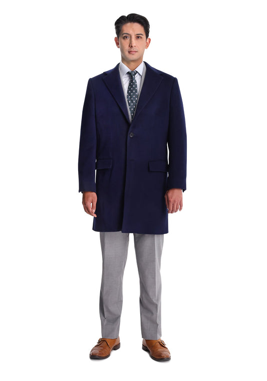 Navy Wool-Cashmere Overcoat 1