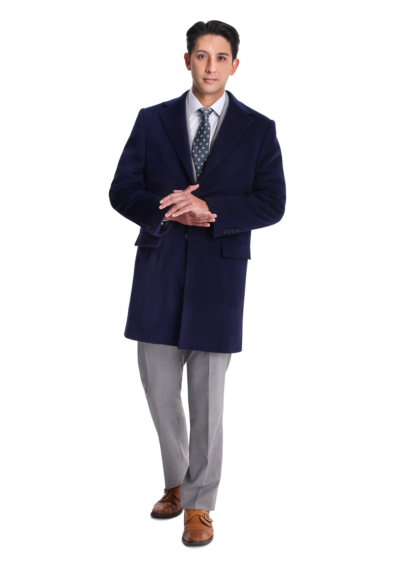 Navy Wool-Cashmere Overcoat 2
