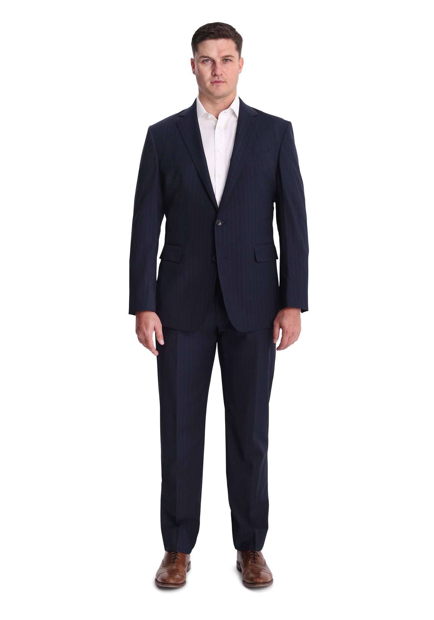 Blue-on-Blue Pinstripe Stretch Fresco Blazer-1