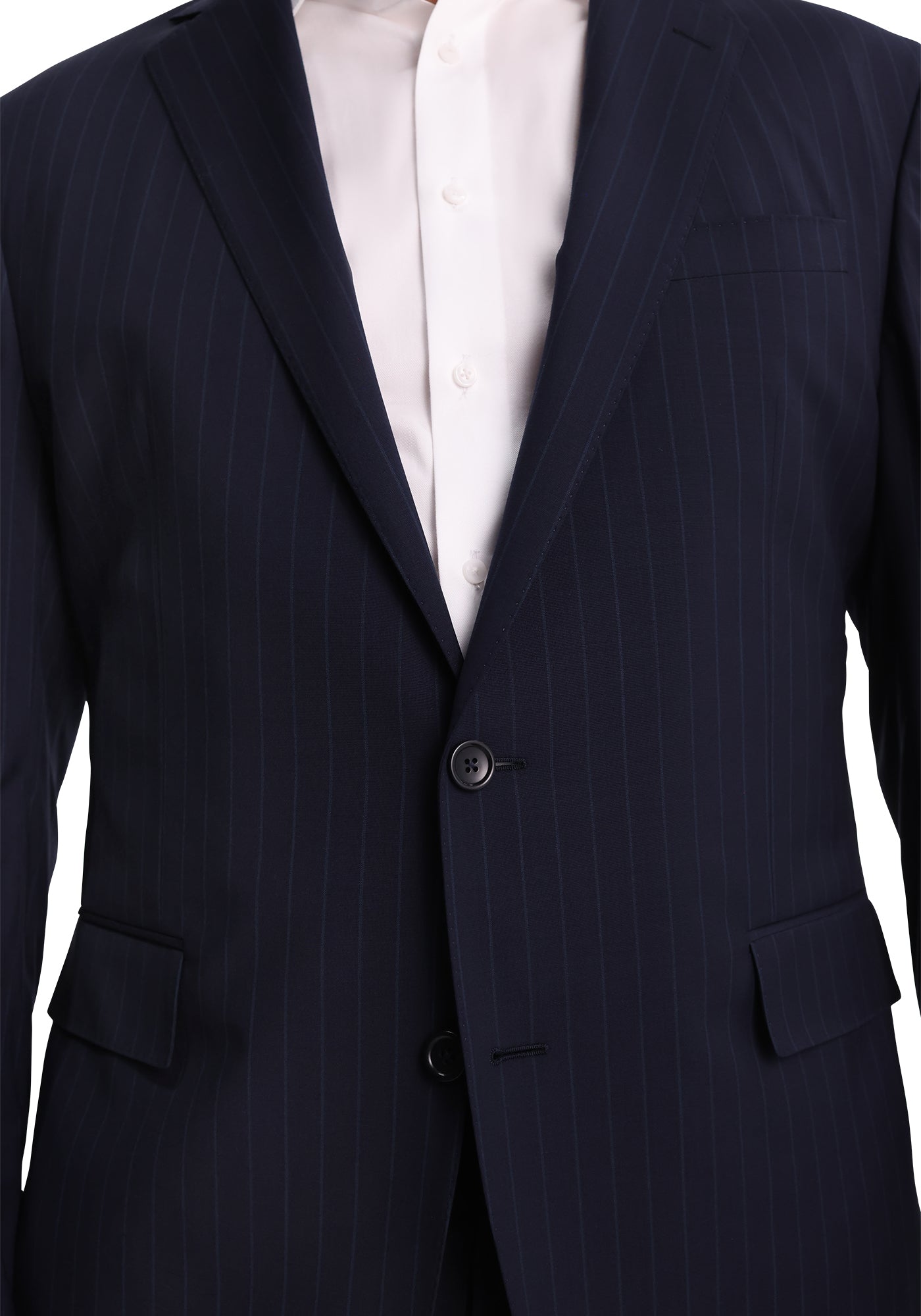 Blue-on-Blue Pinstripe Stretch Fresco Blazer-3