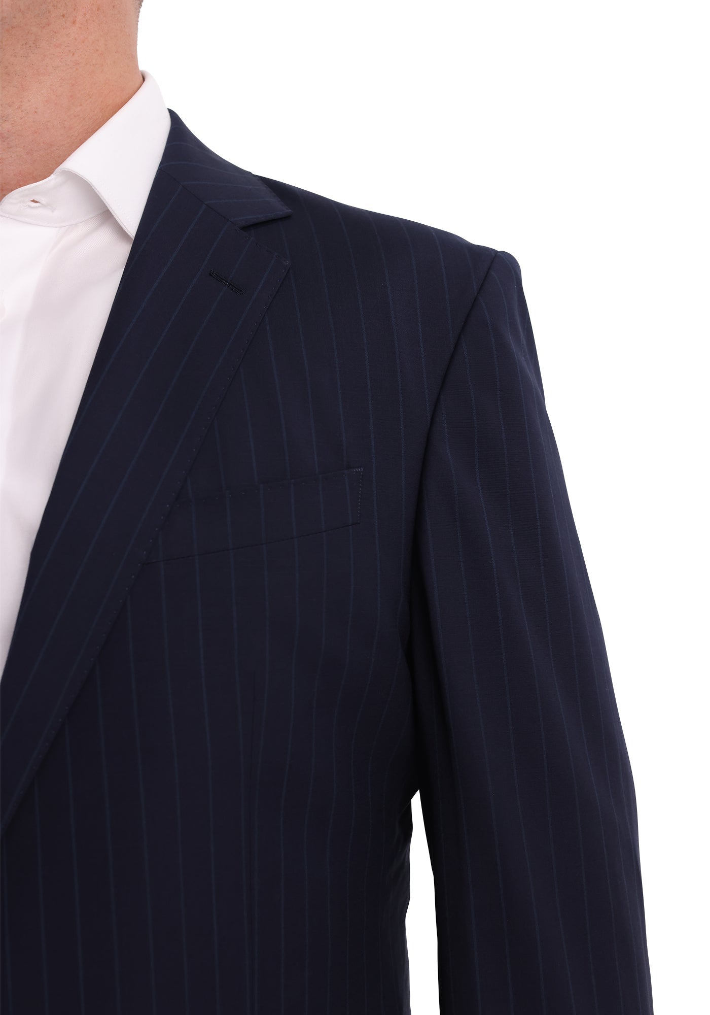 Blue-on-Blue Pinstripe Stretch Fresco Blazer-4