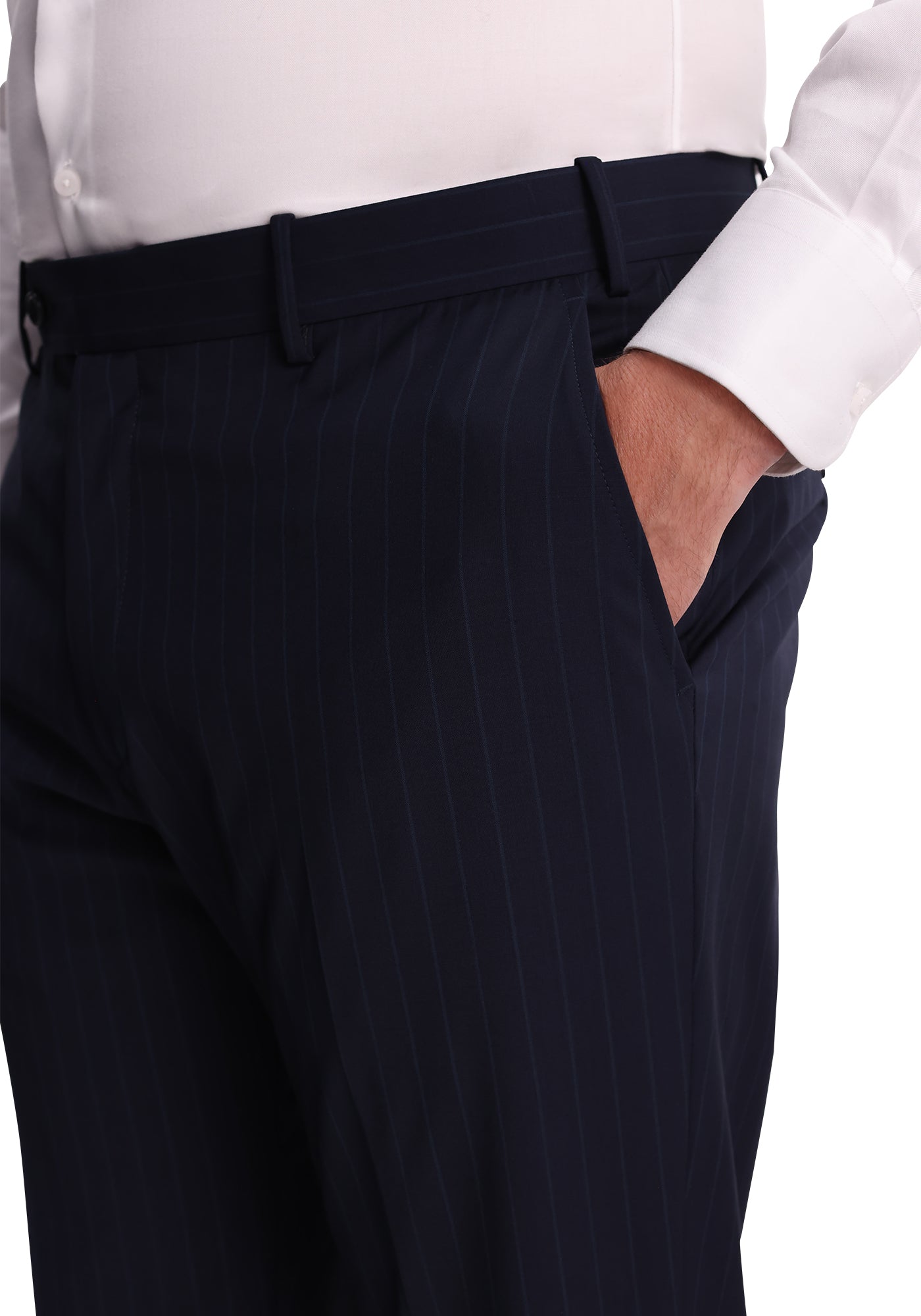 Blue-on-Blue Pinstripe Stretch Fresco Suit-7
