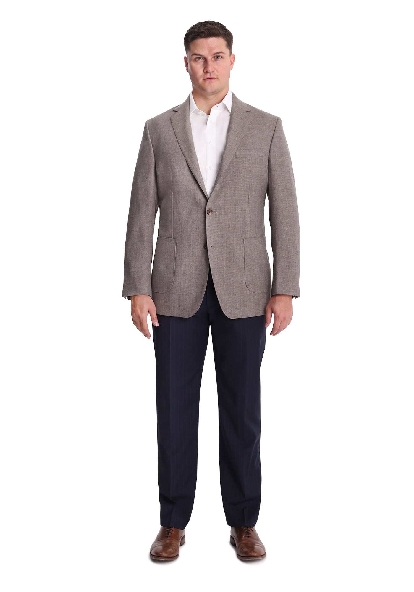 Taupe Hopsack Blazer-1