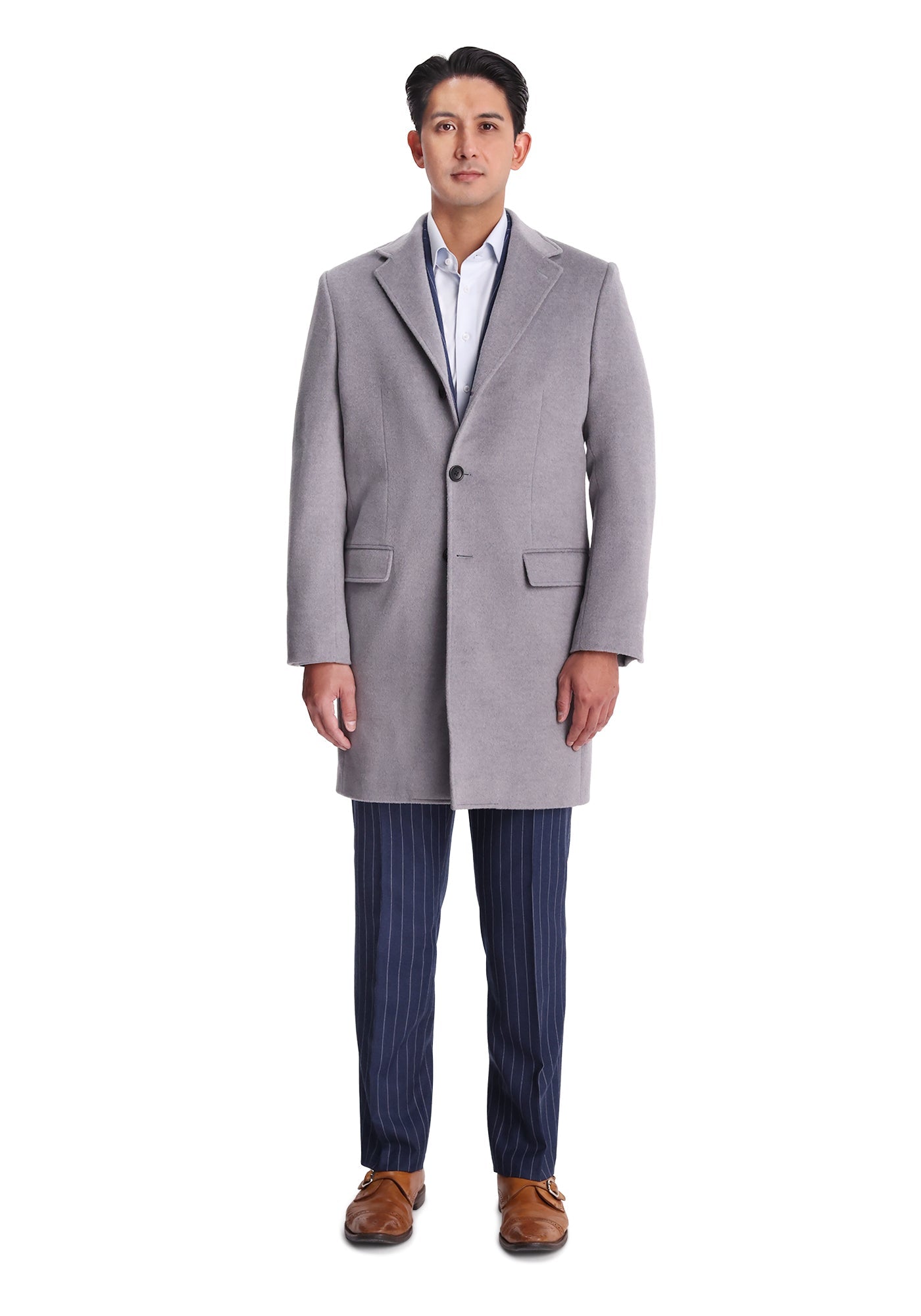 Grey Wool-Cashmere Overcoat 1