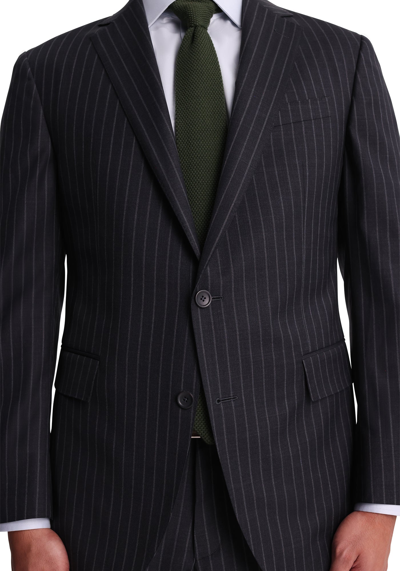 Stretch Charcoal Chalkstripe Blazer-3