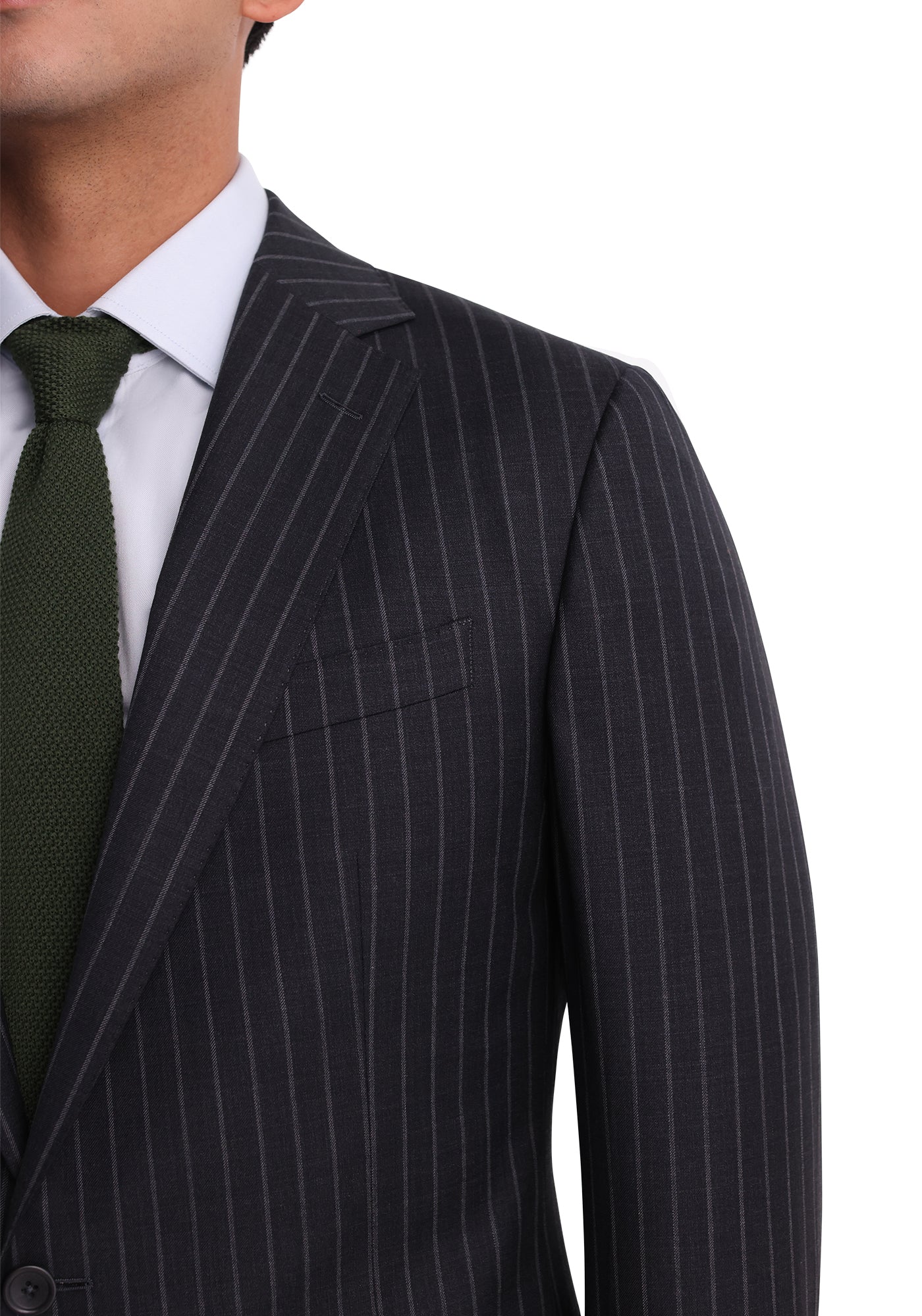 Stretch Charcoal Chalkstripe Blazer-4