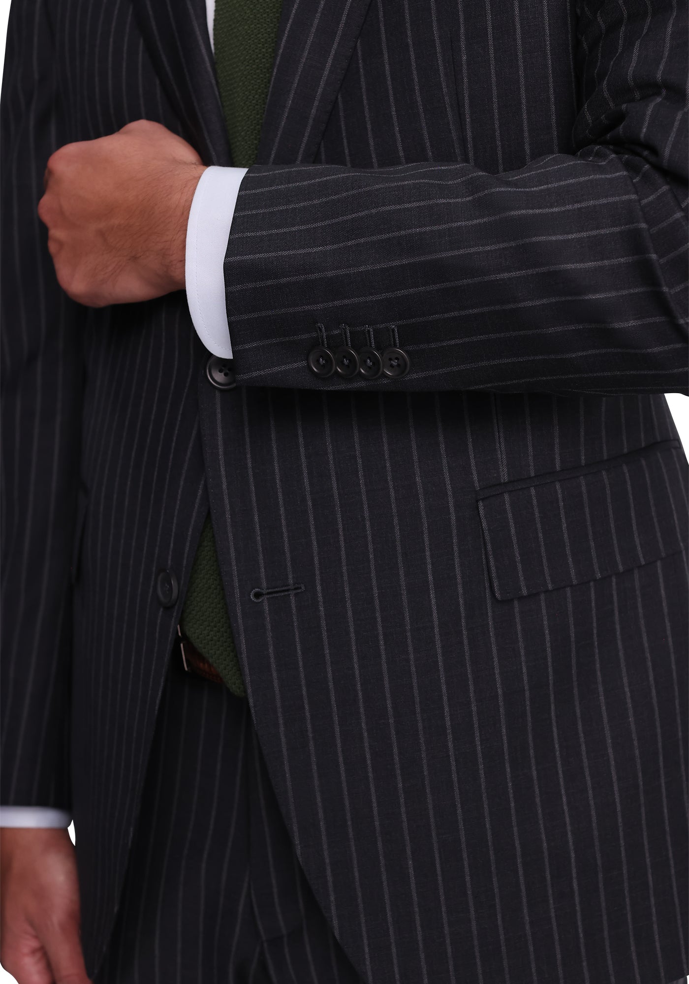 Stretch Charcoal Chalkstripe Blazer-5
