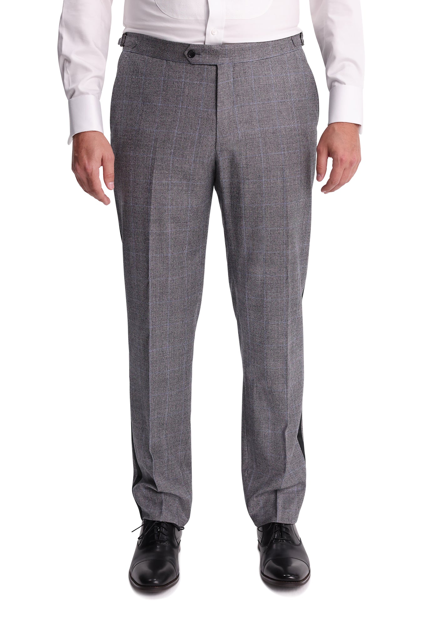 black halter maxi dress Black & White Glen Plaid Flannel Tuxedo Pants