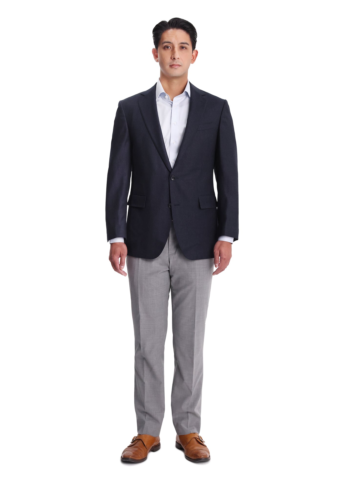 Slate Blue Flannel Blazer-1