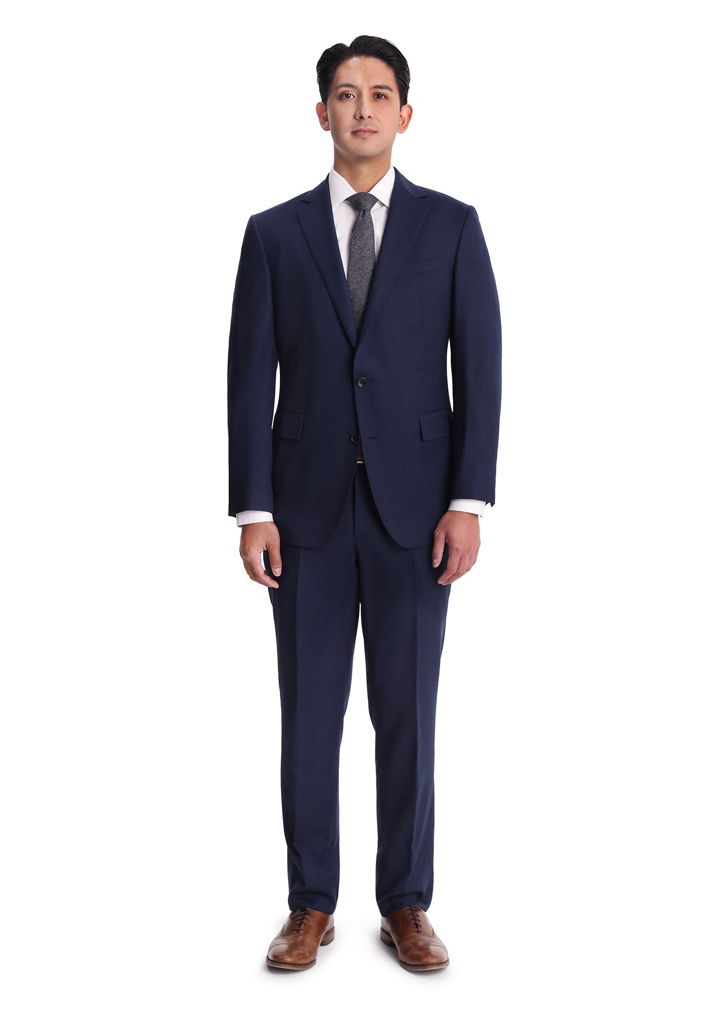 Blue Tick Weave Flannel Blazer-1