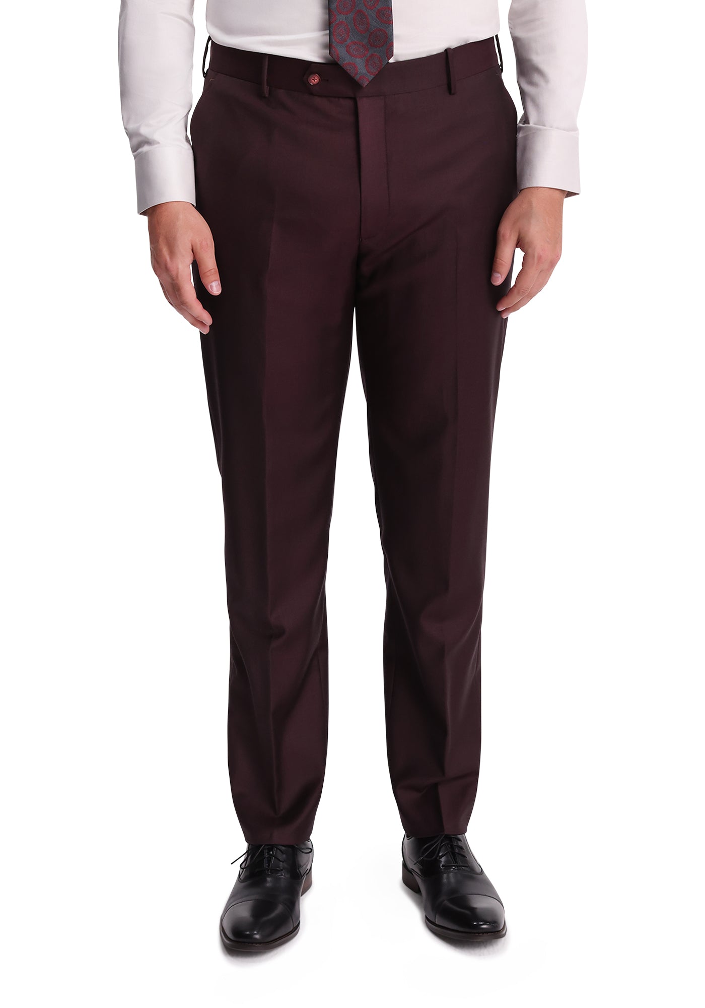 Maroon Sharkskin Dress Pants