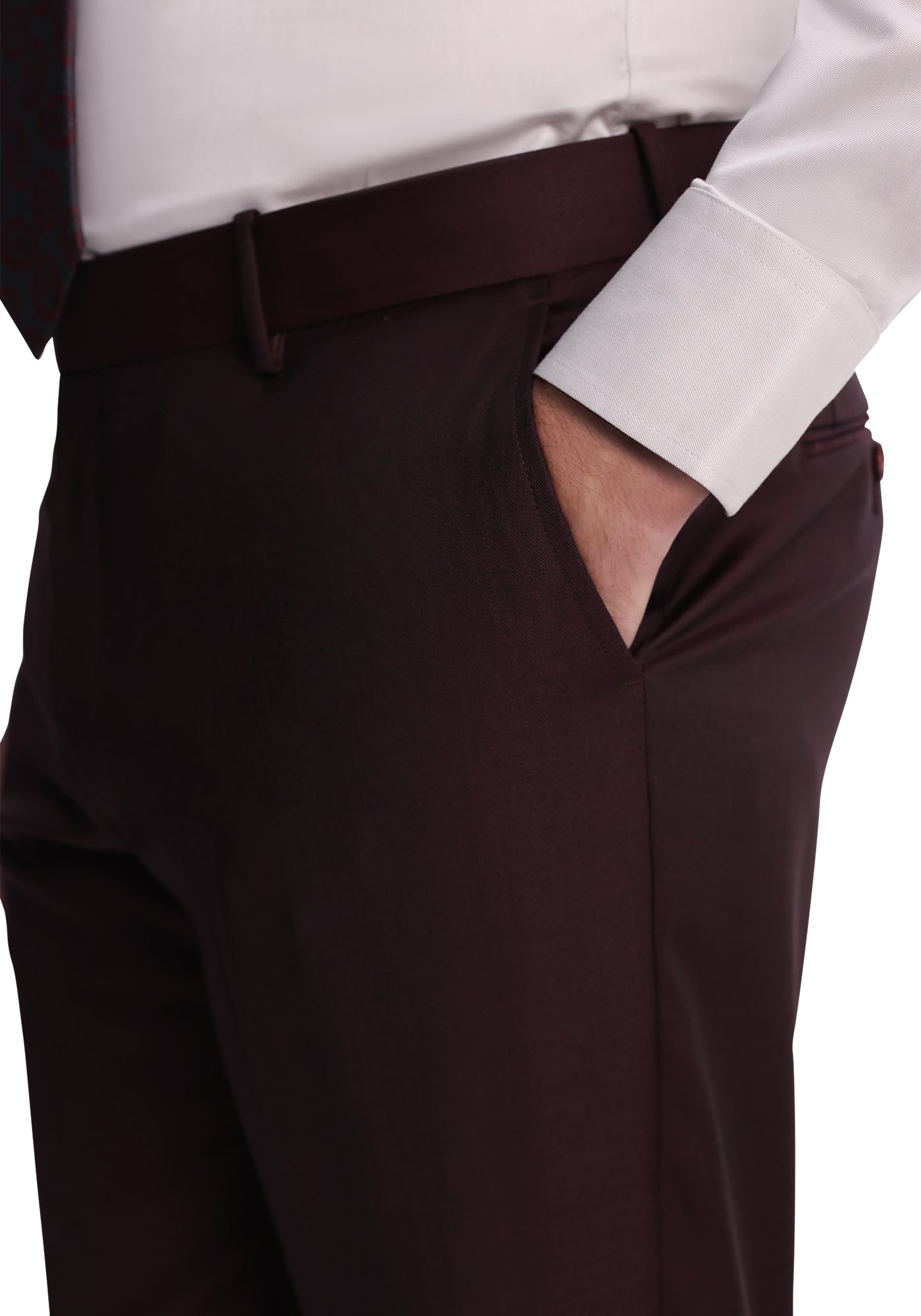 Maroon Sharkskin Dress Pants