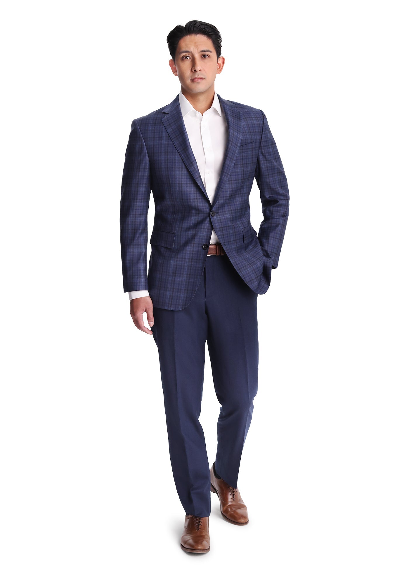 Mixed Blue Plaid Blazer-2