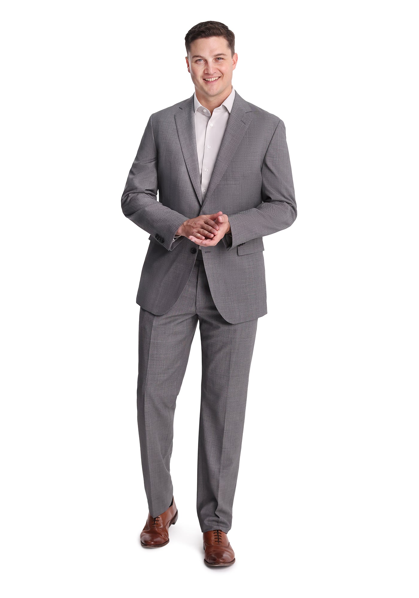 Stretch Taupe Birdseye Dress Pants-2
