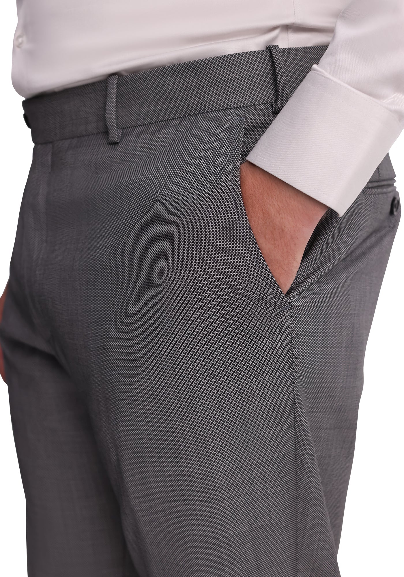 Stretch Taupe Birdseye Dress Pants-7