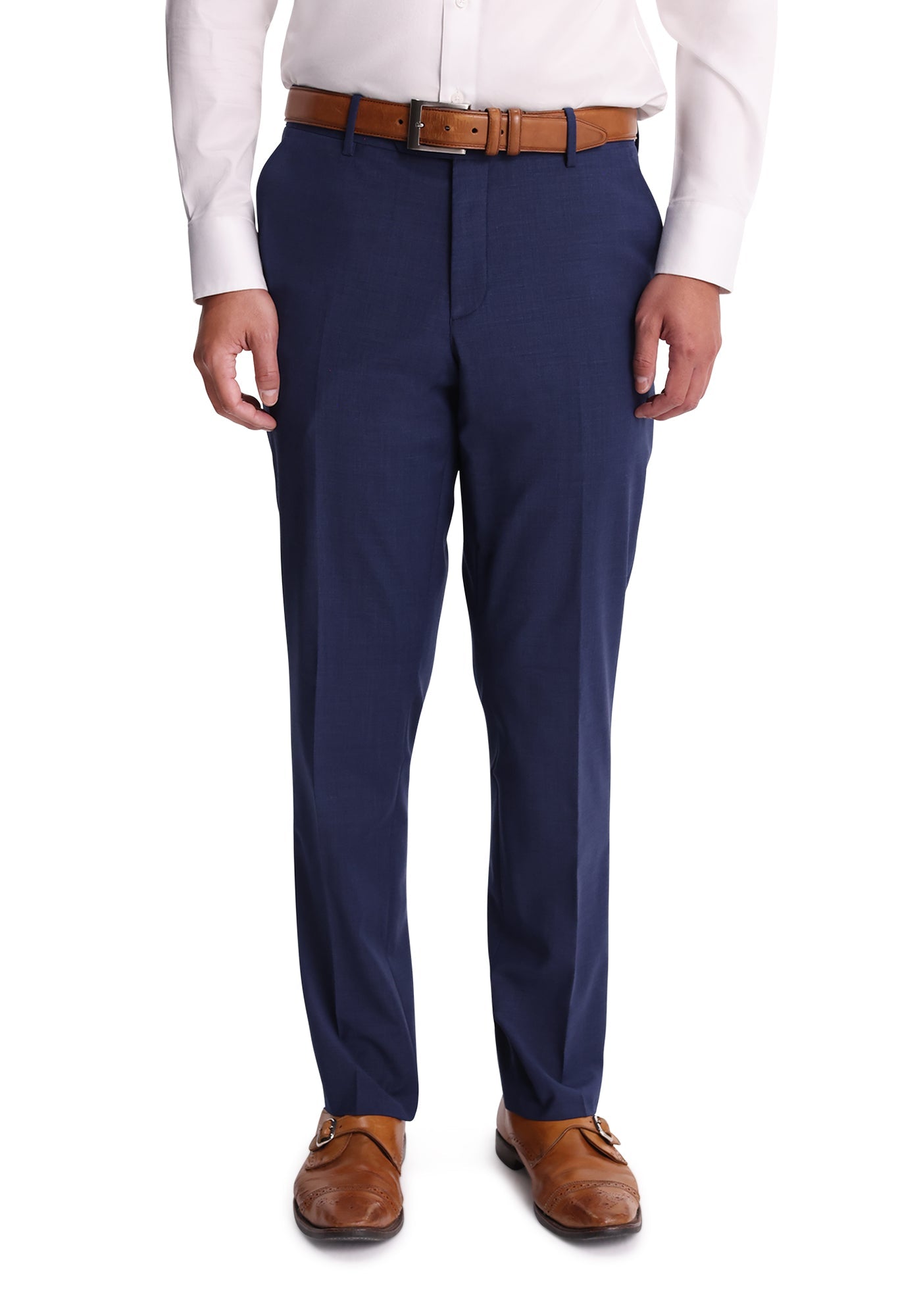 blue dress pants brown belt River Island Blue Bardot Smock Dress main image 1
