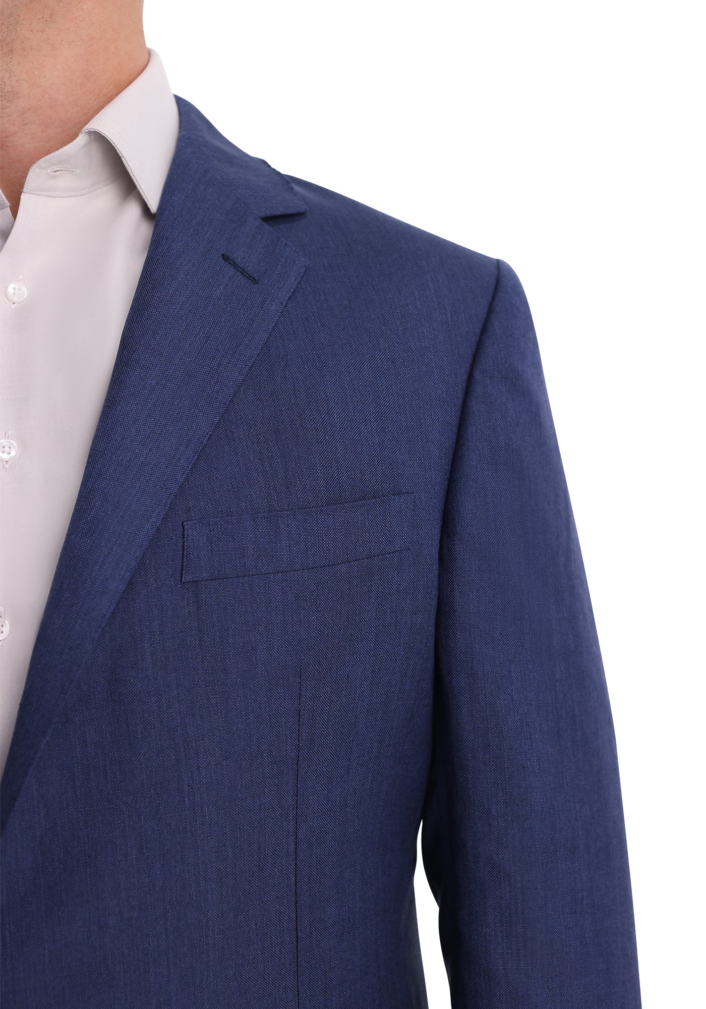 Navy Wool Silk Linen Blend Blazer-4