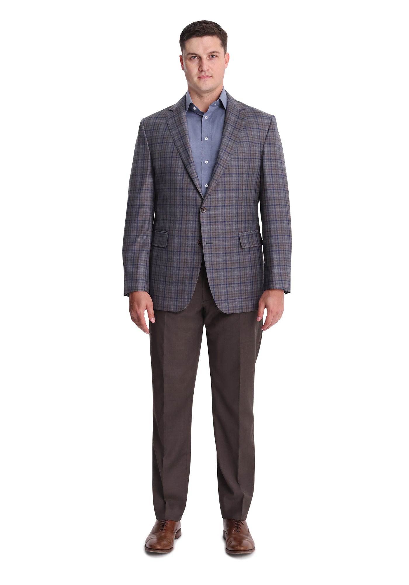 Mixed Grey Plaid Blazer-1