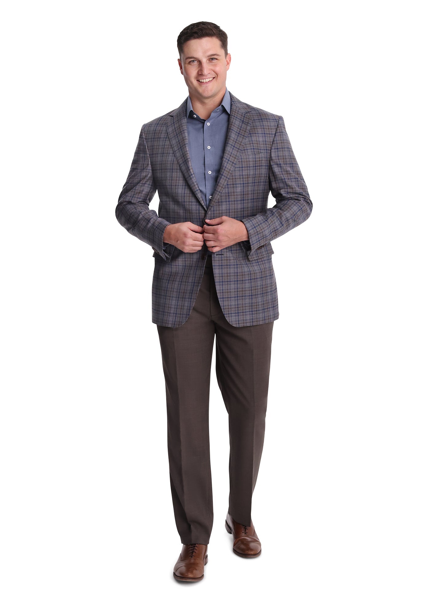 Mixed Grey Plaid Blazer-2