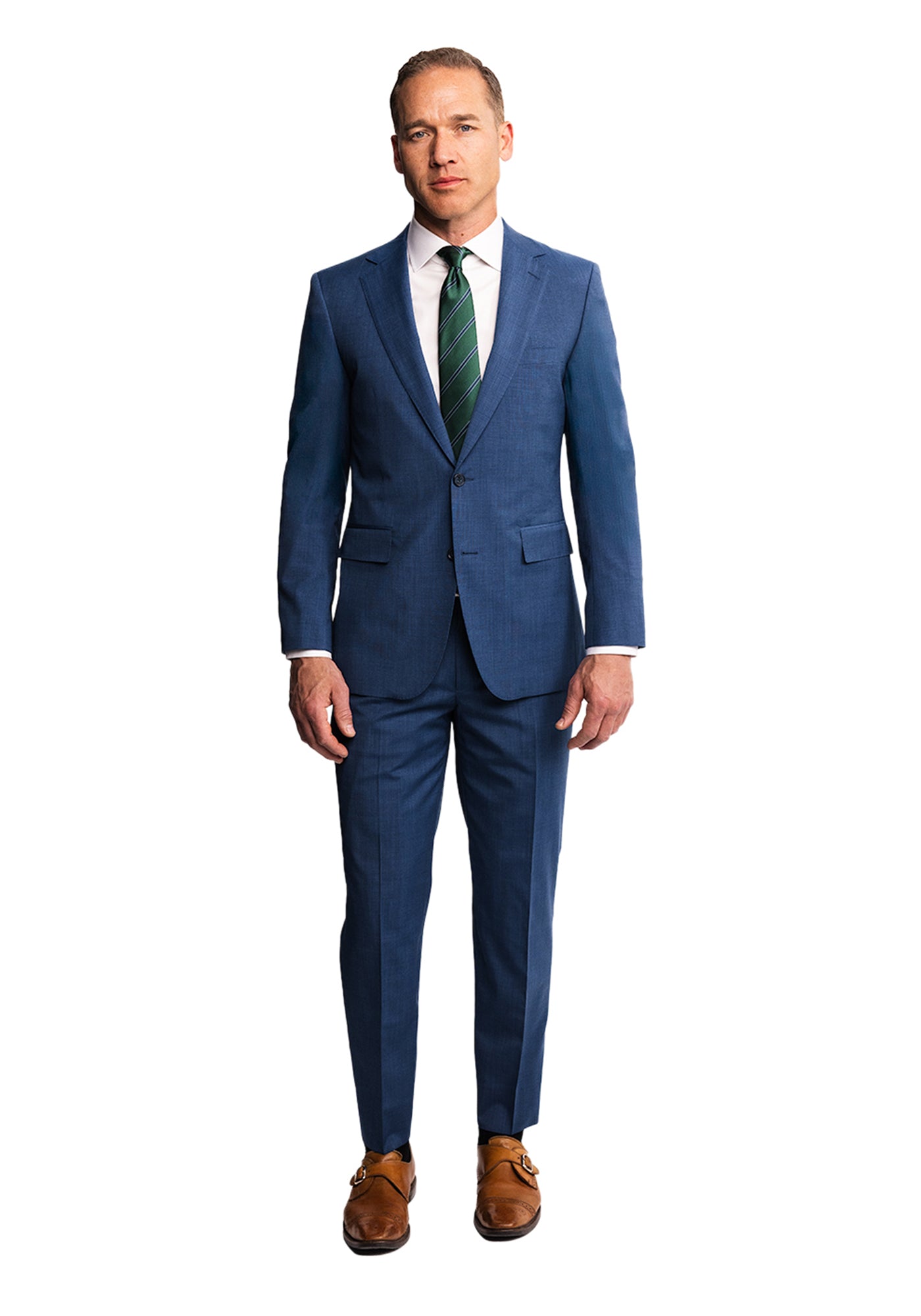 Bright Blue Tropical Wool Suit