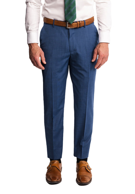 Bright Blue Tropical Wool Dress Pants