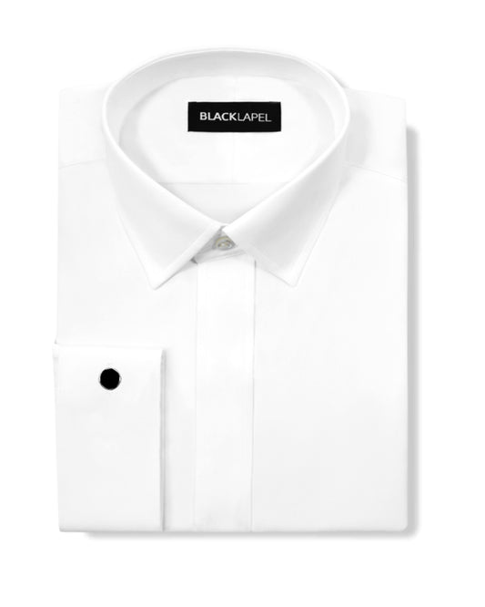 White Fine Twill Tuxedo Shirt