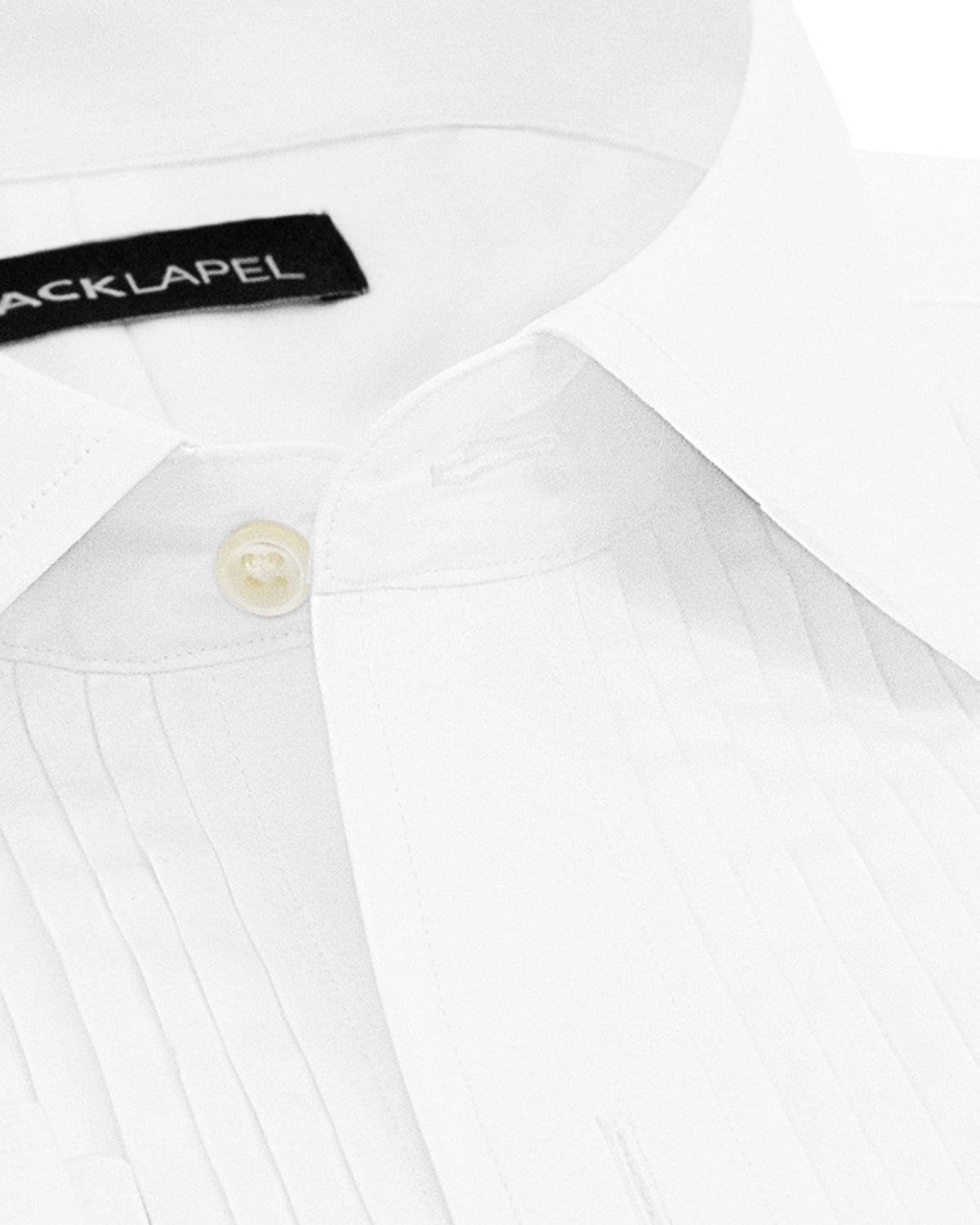 White Pleated Tuxedo Shirt