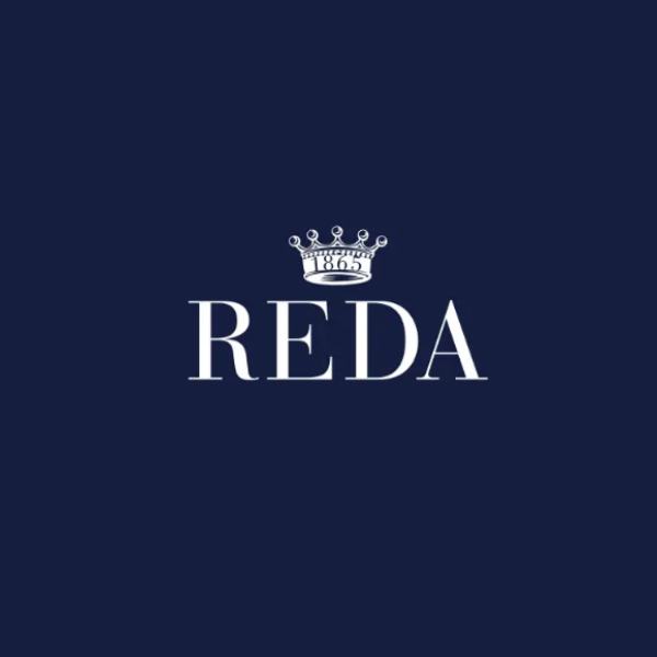 REDA logo with a crown on a dark blue background