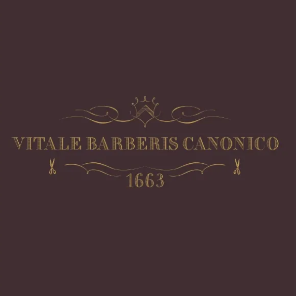 Logo of Vitale Barberis Canonico with decorative elements on a dark background