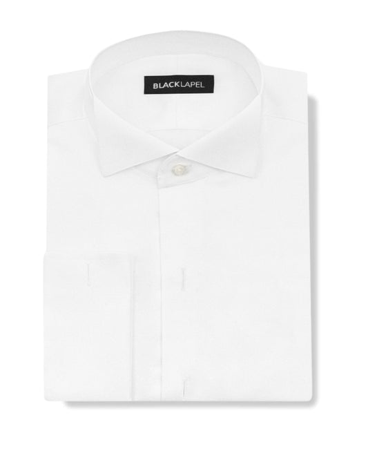 White Wing Collar Tuxedo Shirt