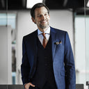 Look of the Year - The Savoy Marine Blue Glen Plaid Custom Suit