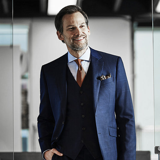 Look of the Year - The Savoy Marine Blue Glen Plaid Custom Suit