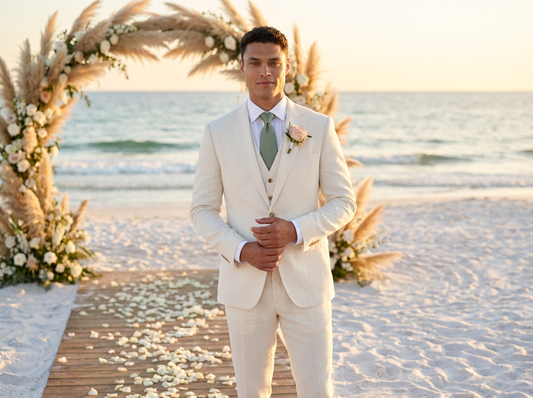 Beach Wedding Suits for Men in 2026: Fabric, Color, and How to Order Custom