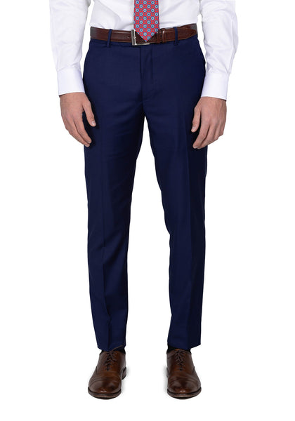 Navy Blue Solid Custom Dress Pants