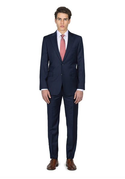 Navy Blue Pinstripe Suit 1