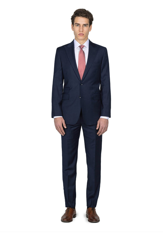 Navy Blue Pinstripe Suit 1