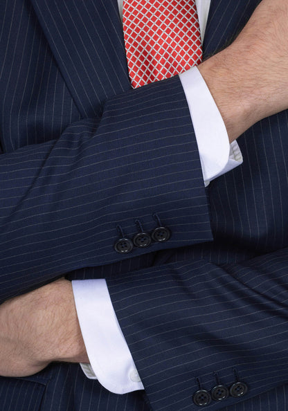 Navy Blue Pinstripe Suit 4