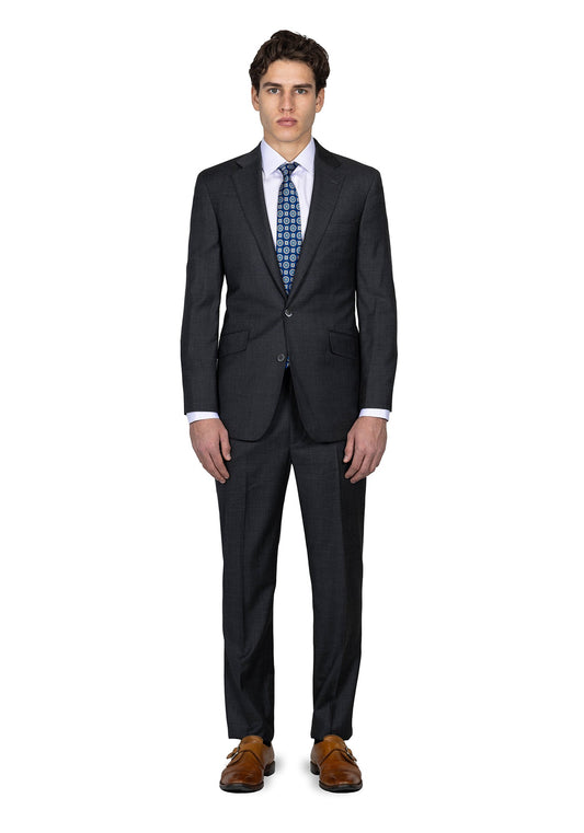 Charcoal Grey Sharkskin Suit 1