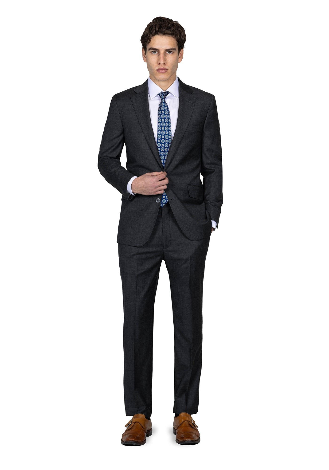 Charcoal Grey Sharkskin Suit 2
