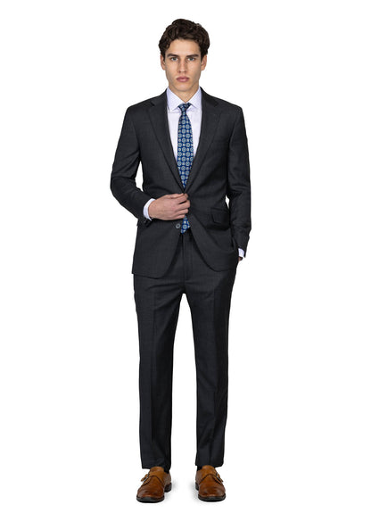 Charcoal Grey Sharkskin Suit 2