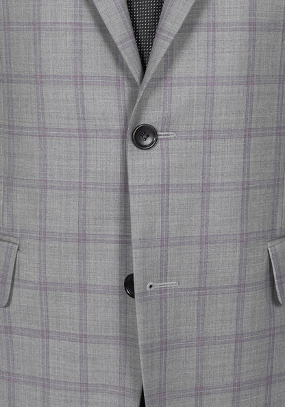 Grey And Purple Windowpane Blazer 5