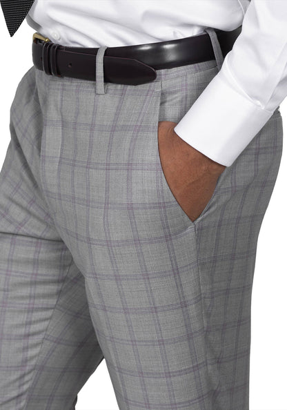 Grey And Purple Windowpane Blazer 7