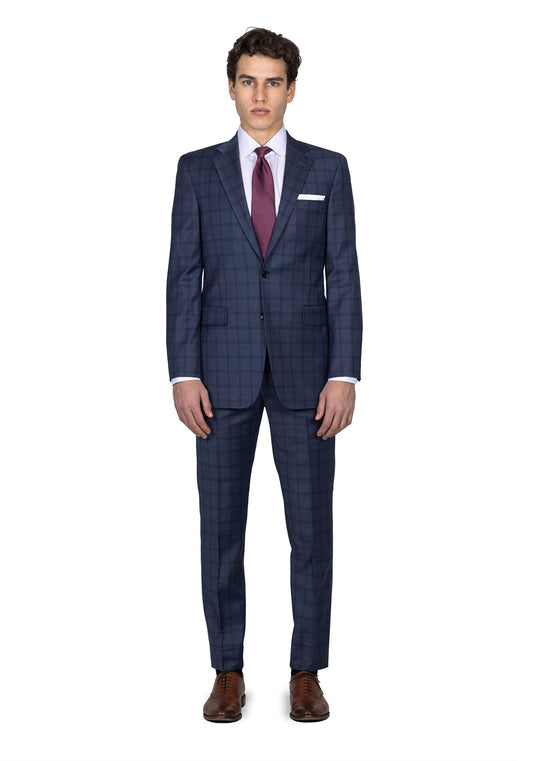 Slate Blue Windowpane Blazer 1