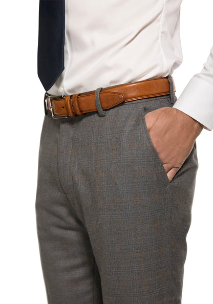 Grey and Tan Windowpane Flannel Suit 7
